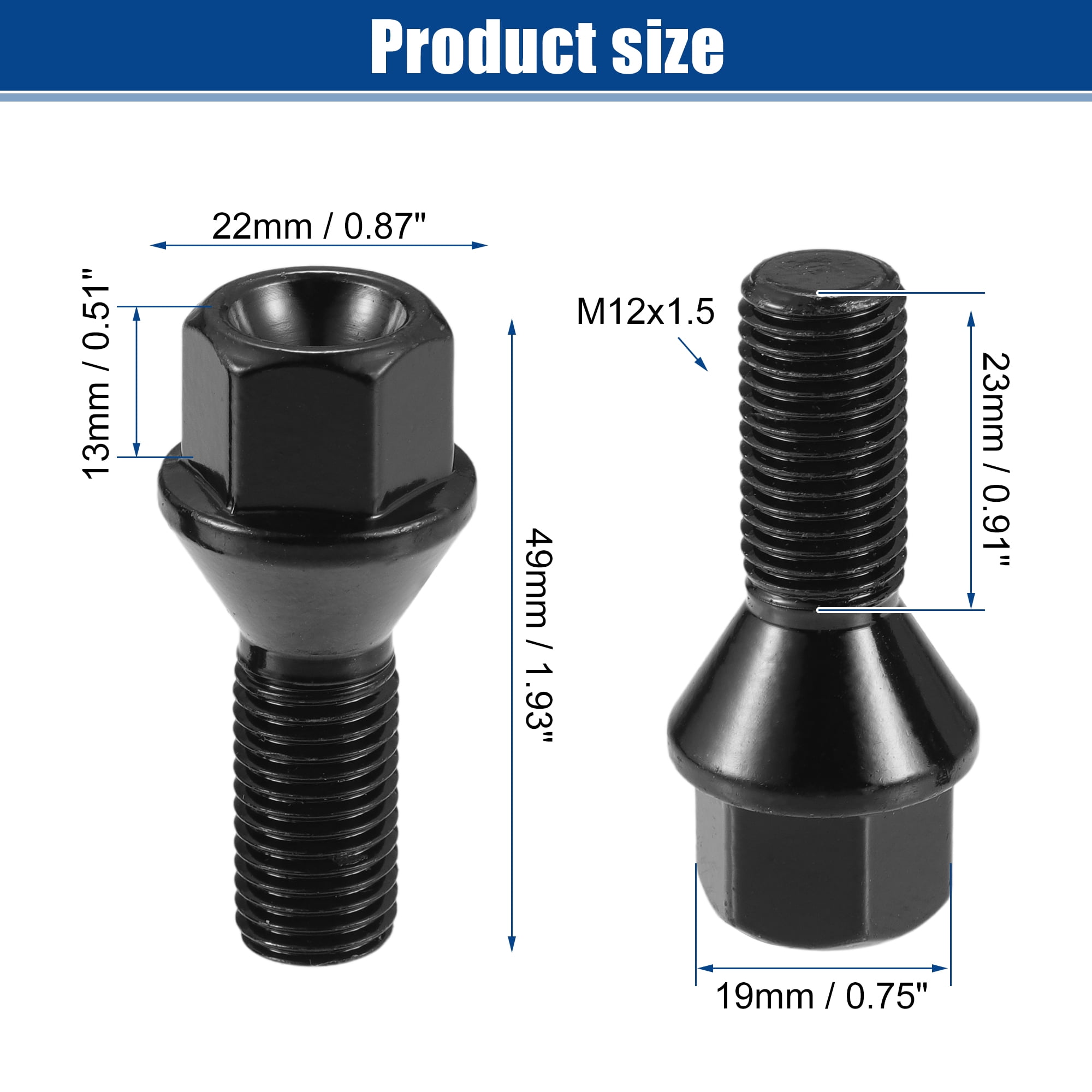 Unique Bargains M12x1.5 Car Wheel Lug Bolt Nut Fit for BMW E46 E90 E39 No.36136781150