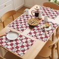 thumbnail image 5 of Cute Cat Placemats Set of 12 Red White Plaid Cartoon Checkered Place Mats Indoor Wipeable Table Mats Washable Cloth Dining Table Placemats for Kitchen Holiday Party Home Decor 13x19 Inch, 5 of 9