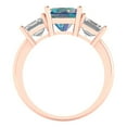 thumbnail image 4 of 4.0ct square emerald cut blue moissanite 18k rose gold 3 stone Bridal Wedding Engagement Promise Anniversary Ring for Women size 3.75, 4 of 7