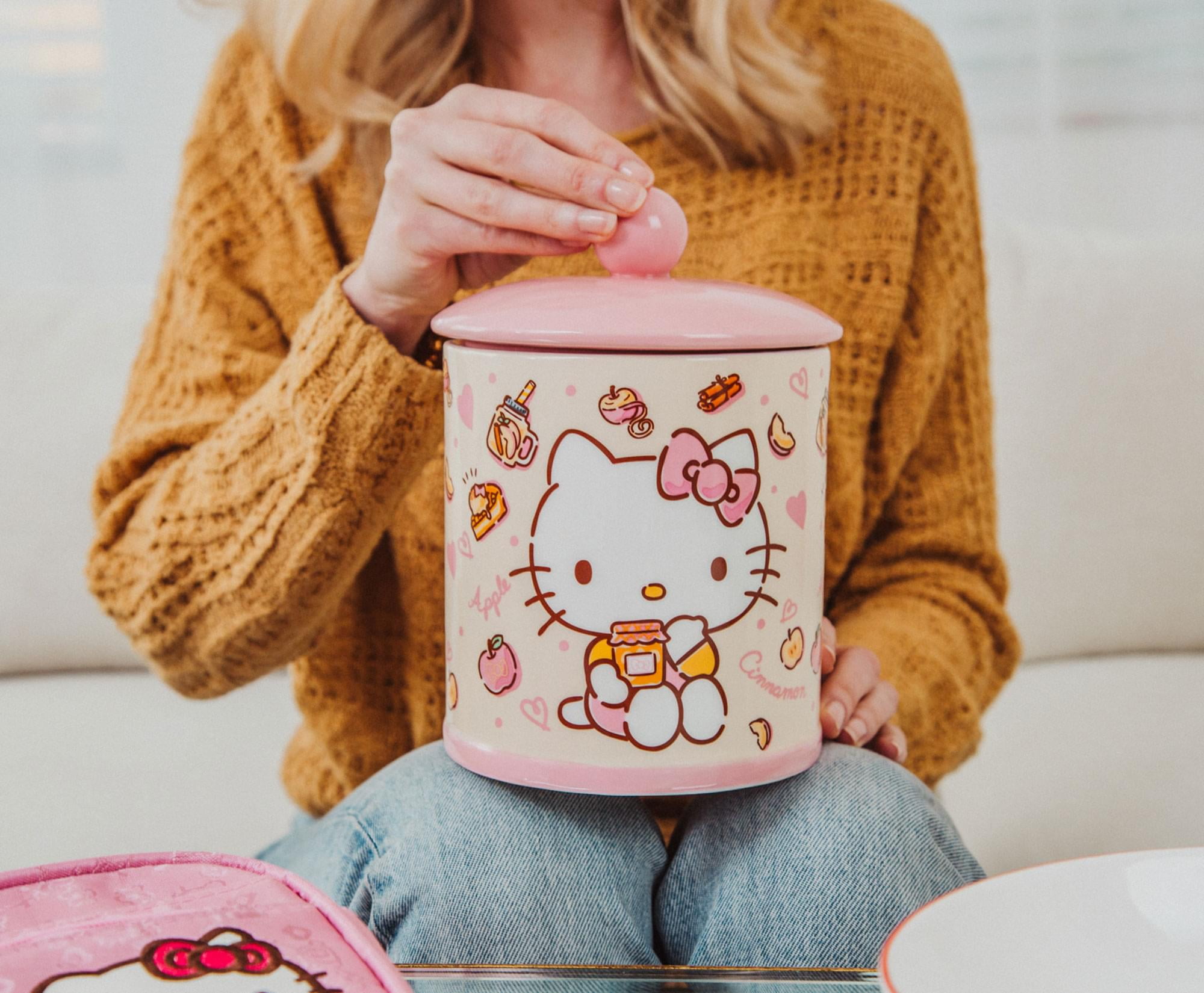 Sanrio Hello Kitty Apples and Cinnamon Ceramic Snack Jar | 8 Inches Tall