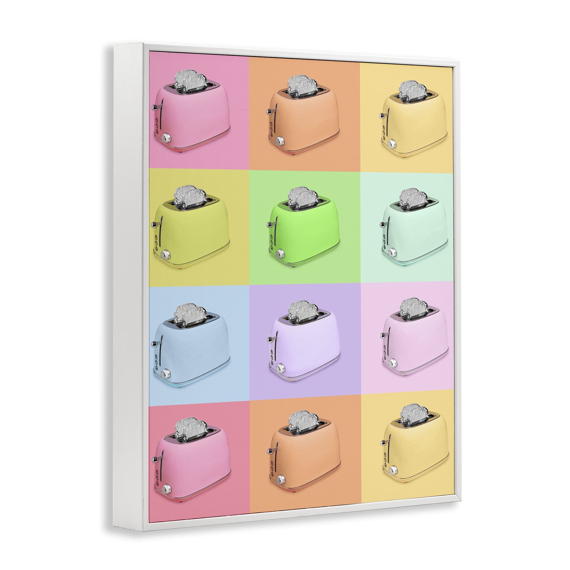 Stupell Industries Disco Toaster Oven Collage White Framed Giclee Art, design by LISH Creative