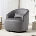 thumbnail image 4 of US Pride Furniture Accent Chair with Barrel-shaped Design and 360 Degree Swivel Feature Grey, 4 of 18