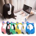 thumbnail image 4 of Cateissary Auriculares con orejas de gato con micrófono Bluetooth 5,0, auriculares inalámbricos con cancelación de ruido RGB, Gamer, adultos, niños y Cables de audio/vídeo No.03, 4 of 8