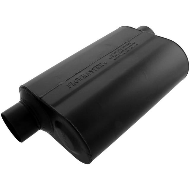 Flowmaster Exhaust Muffler 953049 Super 40 Delta Flow; Single 3 Inch Offset Inlet; Single 3 Inch Offset Same Side Outlet; 13-1/2 Inch Body/19-1/2 Inch Overall Length