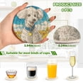 thumbnail image 3 of WOBOGO White Poodle Coil Coasters Set of 6 Minimalist Cotton Woven 3.94 inch Non-Slip Insulated and Absorbent Home Accessories., 3 of 7