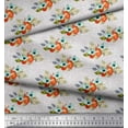 thumbnail image 3 of Soimoi Gray Cotton Voile Fabric Tomato,Leaves & Flower Floral Print Sewing Fabric Yard 56 Inch Wide, 3 of 3