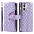 thumbnail image 2 of TECH CIRCLE Wallet Case For MOTO G POWER 2022,PU Leather Zipper Flip Folio Bling Case Wristlet Shoulder Strap Magnetic Closure Stand Protective Case for MOTO G POWER 2022 6.5",Purple, 2 of 8