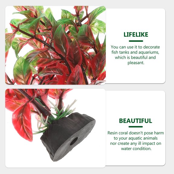 ETEREAUTY 10Pcs Red Aquarium Artificial Plants for Betta Fish Tank Accessories