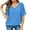 Blue, variant on Womens T Shirts,Elegant V Neck Summer T Shirt for Daily Wear Casual Loose Fit Solid Color Bat Wing Short Sleeve Top WomenBlueM