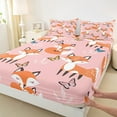 thumbnail image 3 of Manfei Cartoon Fox Full Size Sheets, Colorful Butterfly Bed Sheets, Jungle Wildlife Sheet Sets, Breathable Home Decor 4pcs, 3 of 7