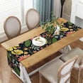 thumbnail image 2 of Spring Summer Tropical Table Runners, Palm Leaves and Pink Yellow Flowers Seasonal Table Runner, Black Background Farmhouse Floral Kitchen Dinner Party Table Decor, 13X108IN, 2 of 4