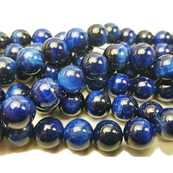 8mm Blue Tiger Eye Smooth Round Beads ForJewelry Making