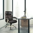 thumbnail image 2 of Topbuy Adjustable Executive Chair Rolling High Back Leather Office Chair with Lumbar Support Brown, 2 of 9