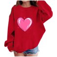 thumbnail image 2 of NAISIBABY Boys Girls Valentine's Day Sweatshirt, Fleece Lined Long Sleeve Crewneck Casual Fashion Pullover Tops Red 5T, 2 of 5