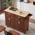 thumbnail image 2 of Yesurprise Mobile Kitchen Cart, Rolling Cart with 2 Drawers, 4 Door Storage Cabinets, Kitchen Storage Cart, Island Utility Cart for Kitchen, Dinning Room, 2 of 6