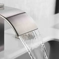 thumbnail image 3 of Waterfall Widespread Bathroom Faucet Brushed Nickel, 3 Hole 8 Inch Vanity Faucet, 3 of 9