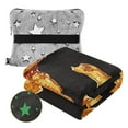 thumbnail image 2 of Fried Chicken Wings Travel Blanket Pillow Compact Foldable Airplane Throw Blanket with Trolley Sleeve for Travel Camping, 2 of 8