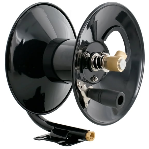 Steel Dragon Tools 4000 PSI 50' Black Powder Coated Pressure Washer Hose Reel
