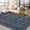 Navy Blue, variant on 8' x 10' Vintage Floral Area Rug Machine Washable Non-Slip Backing Super Soft Low Pile Indoor Carpet for Bedroom Living Room Office