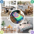 thumbnail image 4 of Rainbow Tie Dye Spiral Pattern Rectangle Tablecloth 60"x120",Waterproof Polyester Rectangle Table Cloth, Wipeable Spillproof Polyester Tablecloth for Dining, Camping, Indoor and Outdoor, 4 of 5