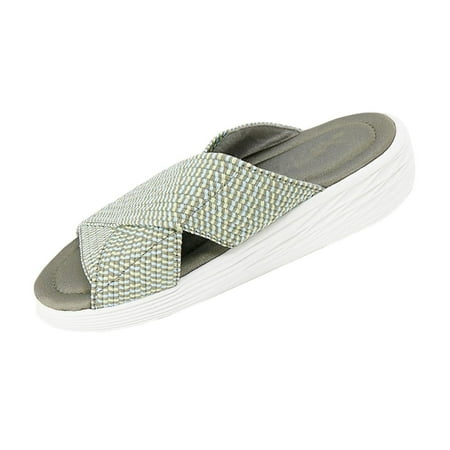 

Flip Flops Women Open Toe Flatform Platform Crisscross Band Upper Fashion Slide Sandals