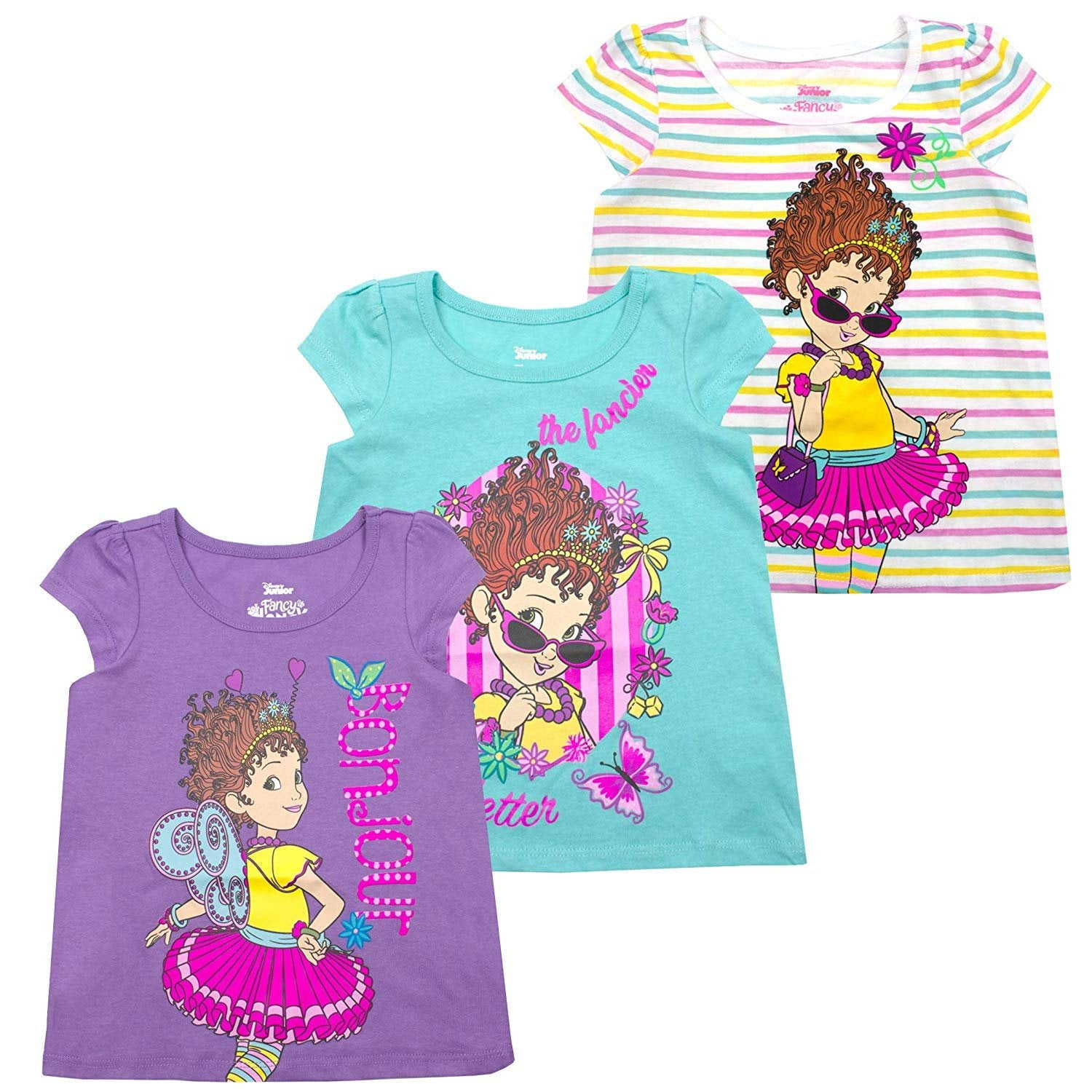 Disney Fancy Nancy Girls TShirt Pack 3 Pack of Disney Fancy Nancy