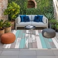 thumbnail image 2 of Turquoise Gray Outdoor Rug for Patio/Deck/Porch, Non-Slip Large Area Rug 3 x 5 Ft, Country Retro Mottled Texture Wood Grain Indoor Outdoor Rugs Washable Area Rugs, Camping Rug Carpet Runner, 2 of 8
