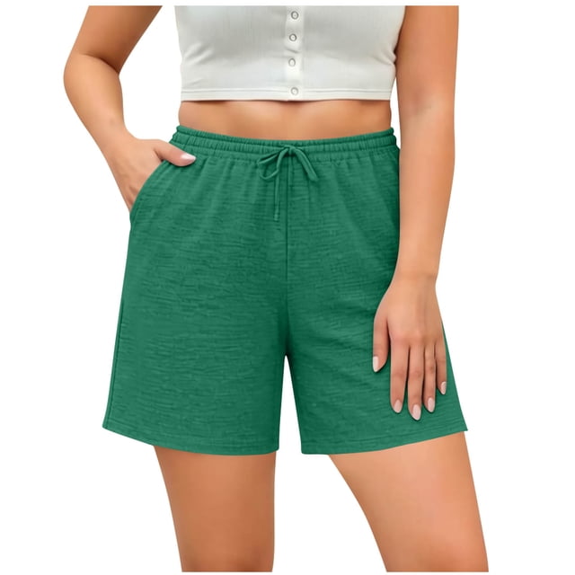 Diufon Women's Plus Size Shorts Oversize Loose Shorts for Sport Running Drawstring Athletic Shorts with Pockets