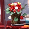 thumbnail image 3 of Fleurs Miniatures Simulées Réaliste Maison de Poupée Rose Décor de Bonsaï Rouge pour Micro Paysage, 3 of 8