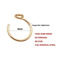 thumbnail image 2 of 3pcs 8mm Fake Nose Rings Faux Nose Ring 20g Clip On Nose Ring Hoop 20 Gauge Rose Gold Nose Ring Faux Lip Ring 3PCS, 2 of 2