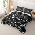 thumbnail image 3 of Manfei Cute Kitten Cat Bed Spread Queen, Simple Abstract Animal Queen Coverlet Set, Black White, 3 Pieces, 1 Quilt and 2 Pillowcases, 3 of 7