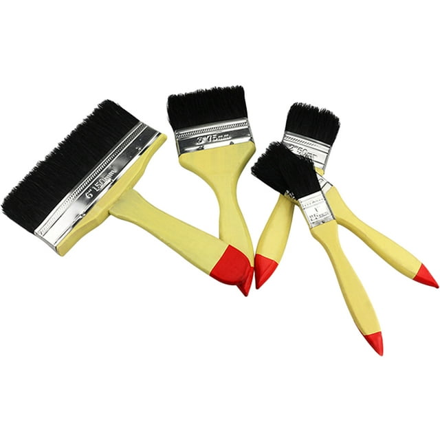 5pcs Wood Handle Paint Brushes Variety Size Synthetic Bristle Brushes Small Brushes