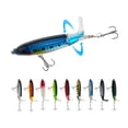 thumbnail image 2 of Señuelo de pesca Topwater, cebo Artificial Whopper Popper, Plopper duro, cola giratoria suave, 1 piezas, 10cm/14cm, 2 of 4