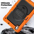 thumbnail image 3 of For iPad Pro 13 inch Case 2024 (M4), 360 Rotating Shockproof Cover with Stand, Screen Protector, Shoulder Strap, Orange, 3 of 7