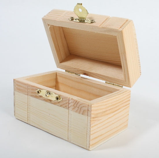 3 Sizes Treasure Pirate Chest Plain Wooden  trinket box /storage decoupage hobby 