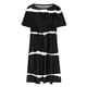 thumbnail image 5 of Puntoco Vestido Plisado Con Cuello Redondo Estampado Informal Para Mujer Vestido De Cuello Redondo De Manga Corta Negro S,Regalos Para Mujer Joven, 5 of 5