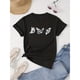 thumbnail image 1 of Camiseta de cuello redondo con estampado de mariposa, top de manga corta casual para primavera y verano, ropa de mujer, 1 of 6