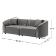 thumbnail image 3 of Christopher Knight Home 87" Curved Contemporary Sofa in Plush Seating, Streamlined Design Durable Frame for living Room, Velvet,Gray, 3 of 6