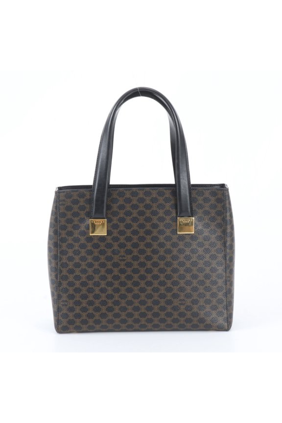 Pre-Owned Celine Macadam Triomphe Leather Handbag Tote Bag, Black, Brand Name, Women's