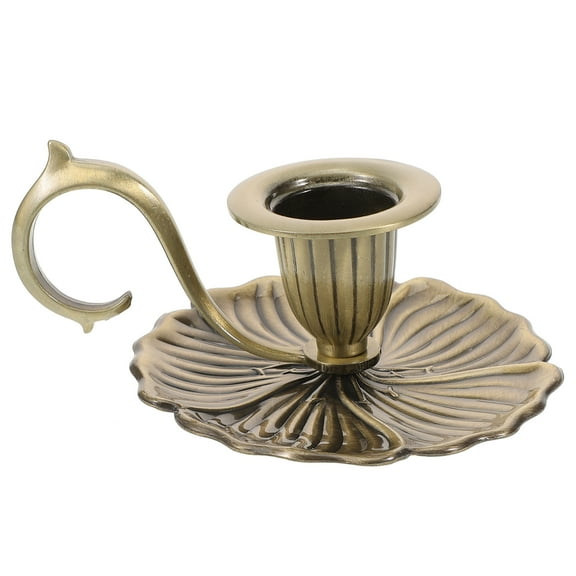 Old Fashioned Candlestick Holder Gold Holders in Hand Work