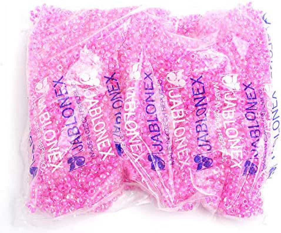John Bead Czech Glass Seed Beads 6/0 (500g) Fuchsia Crystal Lined Crystal Bead