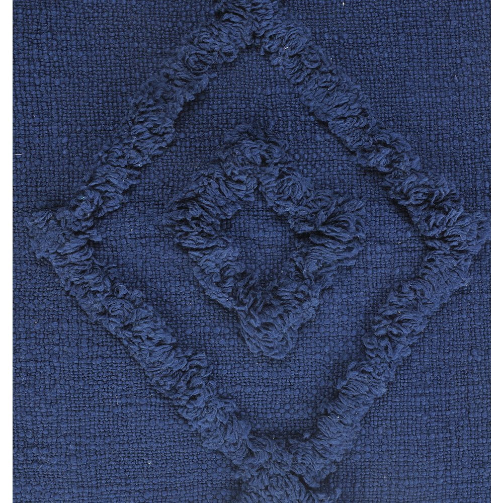 LR Home Ox Bay Hand-Woven Blue  Diamond All-Natural Cotton  Pillow Cover