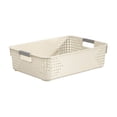 thumbnail image 2 of JJV Storage Bins with Handle 5 Sizes Stackable Organizer Bins White Storage Containers for Kitchen Pantry Bathroom Cabinet Drawer Wardrobe Organization, 2 of 6