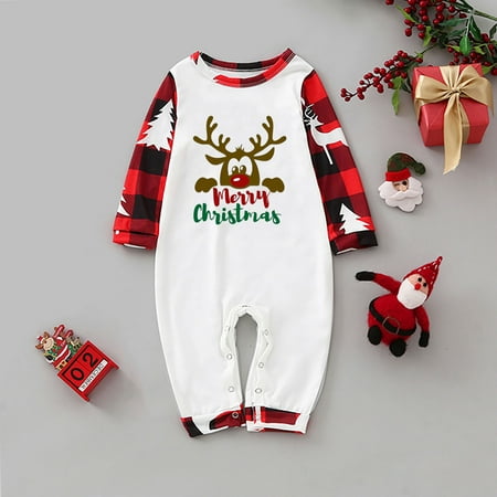 

DAETIROS Quick Drying Cute Beach Christmas Pajamas Parent-child clothing Red
