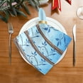 thumbnail image 3 of Iauyy Satin Napkins Set of 4- Trees- Blue DIY Printing Decoration Cloth Napkin- Easy Care for Home/Party, 3 of 8