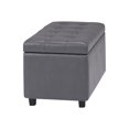 thumbnail image 1 of SIMPLIHOME Cosmopolitan 34 inch Wide Rectangle Lift Top Storage Ottoman in Upholstered Stone Grey Tufted Faux Leather, Footrest Stool, Coffee Table for the Living Room, Bedroom and Kids Room, 1 of 8