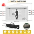 thumbnail image 3 of SANOPY 10 x 10 FT Pop Up Canopy Tent with 3 Sidewalls, Easy Up Canopy 10x10 Waterproof Commercial Outdoor Gazebo Portable Shelter Instant Tents for Parties,Backyard,Flea Market, 3 of 5