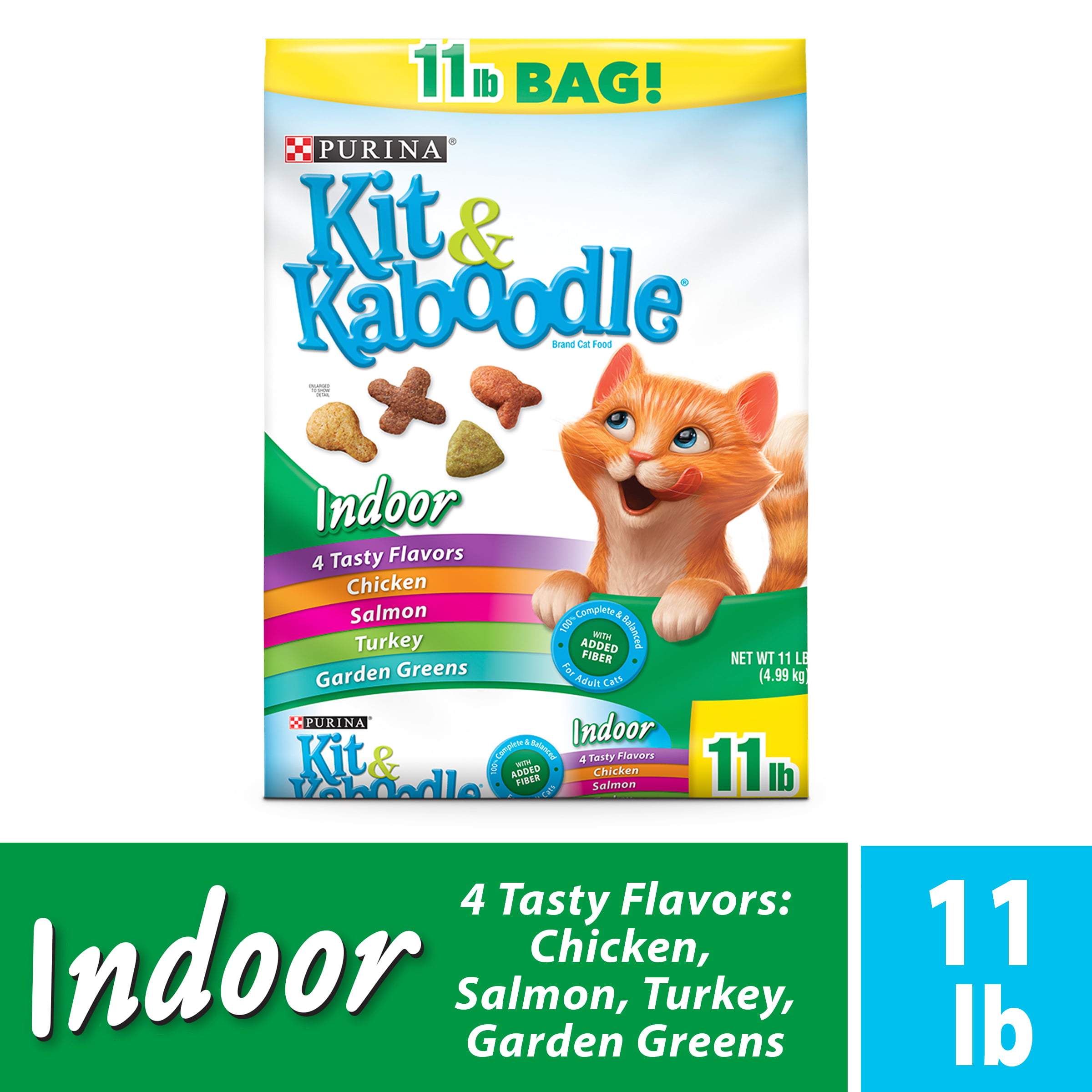 Purina Kit & Kaboodle Indoor Dry Cat Food, Indoor, 11 lb. Bag Walmart