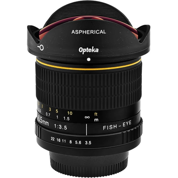 Opteka 6.5mm f/3.5 HD Aspherical Fisheye Lens with Removable Hood for