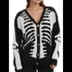 thumbnail image 3 of Suéteres Tipo Cárdigan con Estampado de Calaveras para Mujer, Abrigos de Punto Unisex de Larga Cráneo Negro XL, 3 of 10